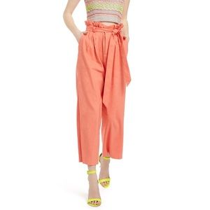 Alice and Olivia Farrell Paperbag Pant Coral Sz 6
